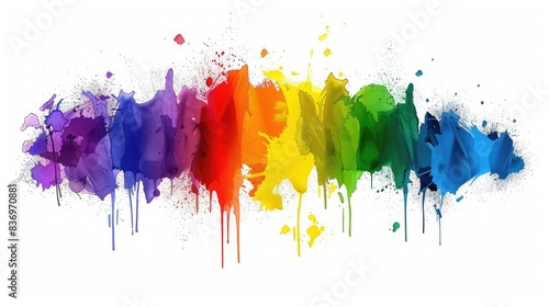 Colorful paint splashes on a white background Colored splashes of water on white background Splash of colorful drop in water isolated on a white background  cloud of colorful ink  