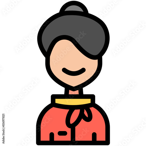air hostess filled line icon