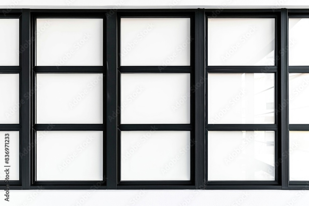 A simple window with a frame and glass panes in a black and white photo A simple window with a frame and glass panes in a black and white photo