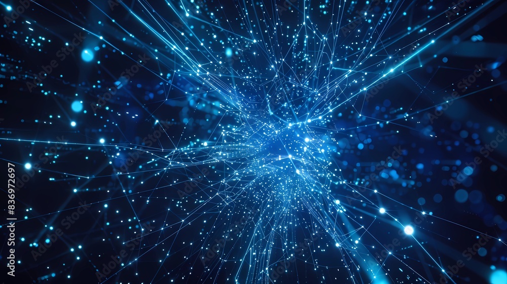 Fototapeta premium Abstract background an ark blue background and Complex lighttrajectories, Generative AI illustrations. 