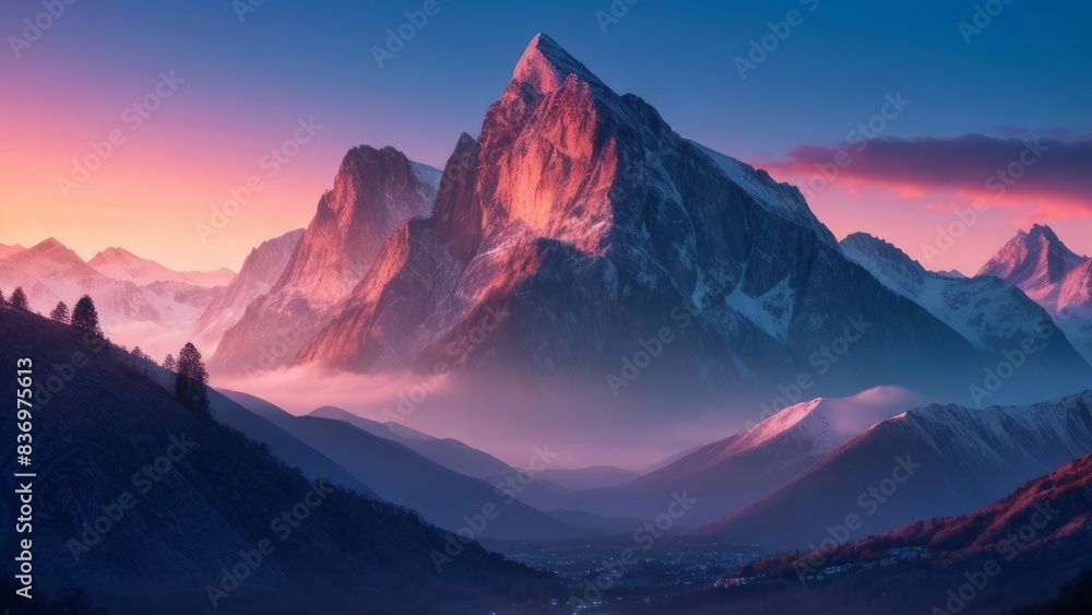 Beautiful scenery of mountains Beautiful scenery of mountains
