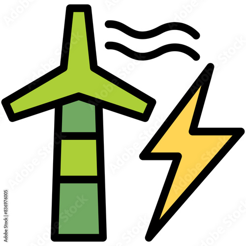 windmills filled line icon