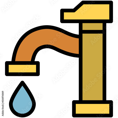 faucet filled line icon