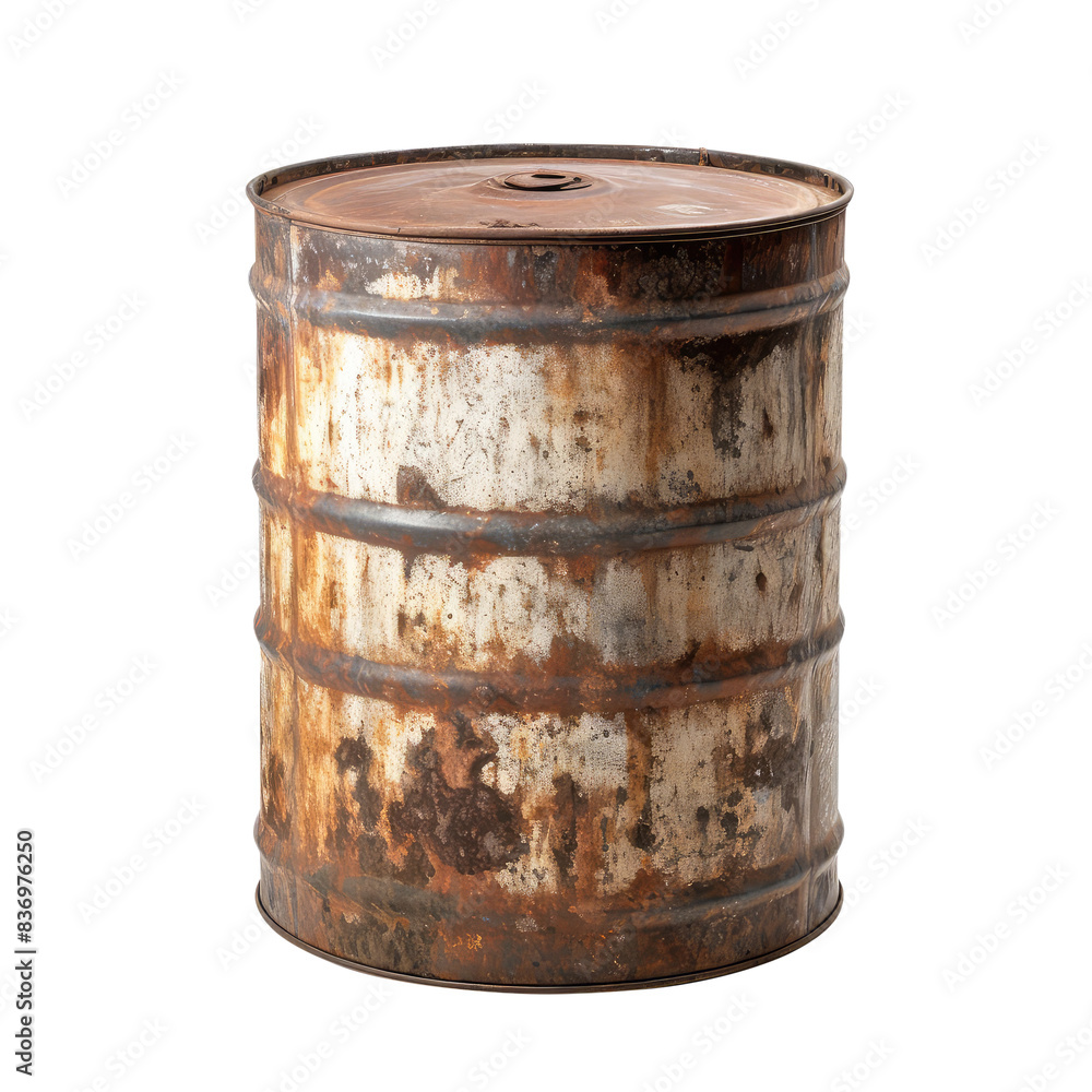 Old rusty steel oil barrel isolated on transparent background Remove, Clipping Path Old rusty steel oil barrel isolated on transparent background Remove, Clipping Path