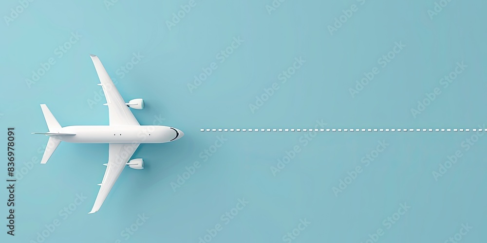 Airplane on Blue Background