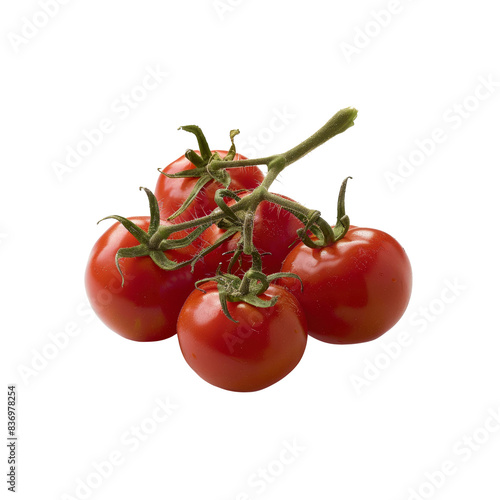 Wallpaper Mural Red Tomatoes Cling To The Vine, A Promise Of Freshness Against The Blank Canvas Torontodigital.ca