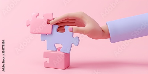 Connecting Puzzle Pieces Together photo