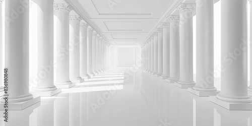 Elegant White Pillars in Hallway