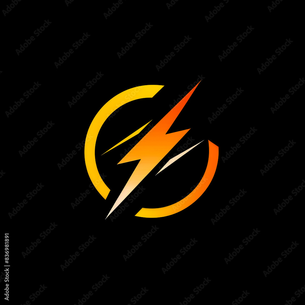 thunderbolt logo on black background thunderbolt logo on black background