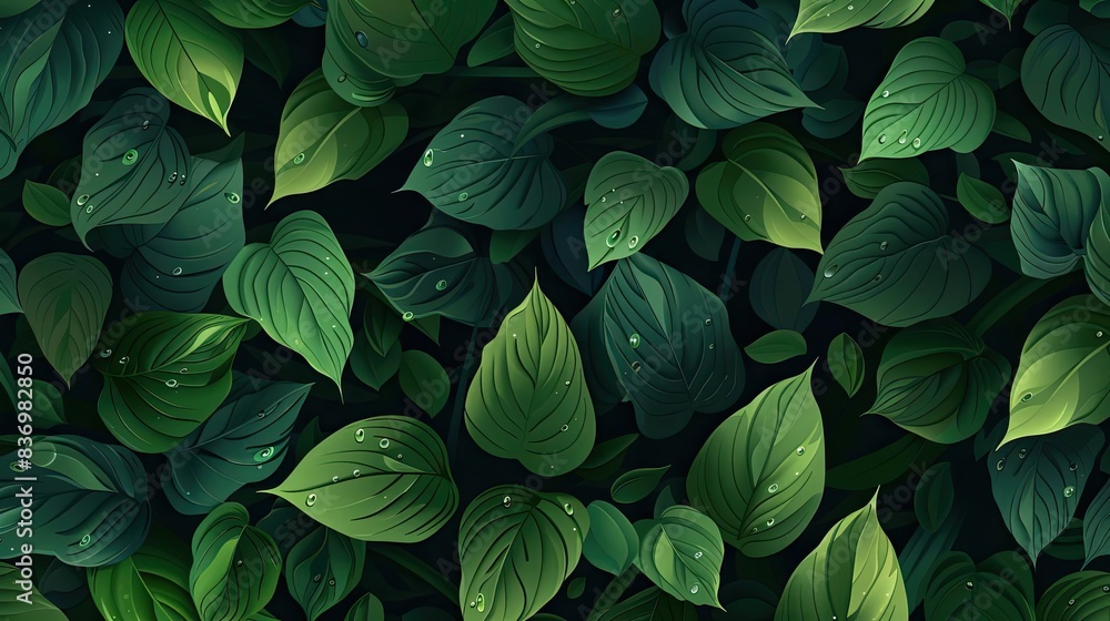 Lush green foliage background with various shades of green leaves, creating a serene and natural atmosphere. Perfect for nature-themed designs. Lush green foliage background with various shades of green leaves, creating a serene and natural atmosphere. Perfect for nature-themed designs.