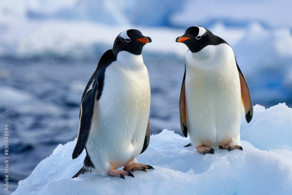 Obraz premium Penguins on Iceberg