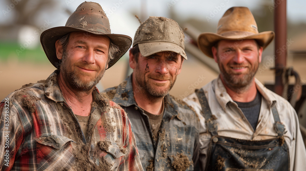 three men wearing hats three men wearing hats