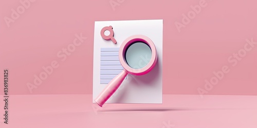 Document with Magnifying Glass Icon photo