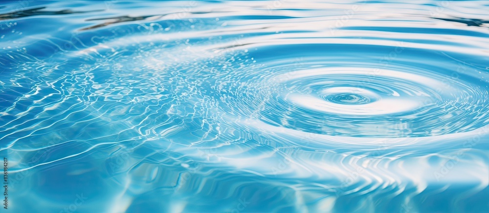 Swimming circle in a pool with water ripples creates a blurry background setting perfect for a copy space image. Swimming circle in a pool with water ripples creates a blurry background setting perfect for a copy space image.