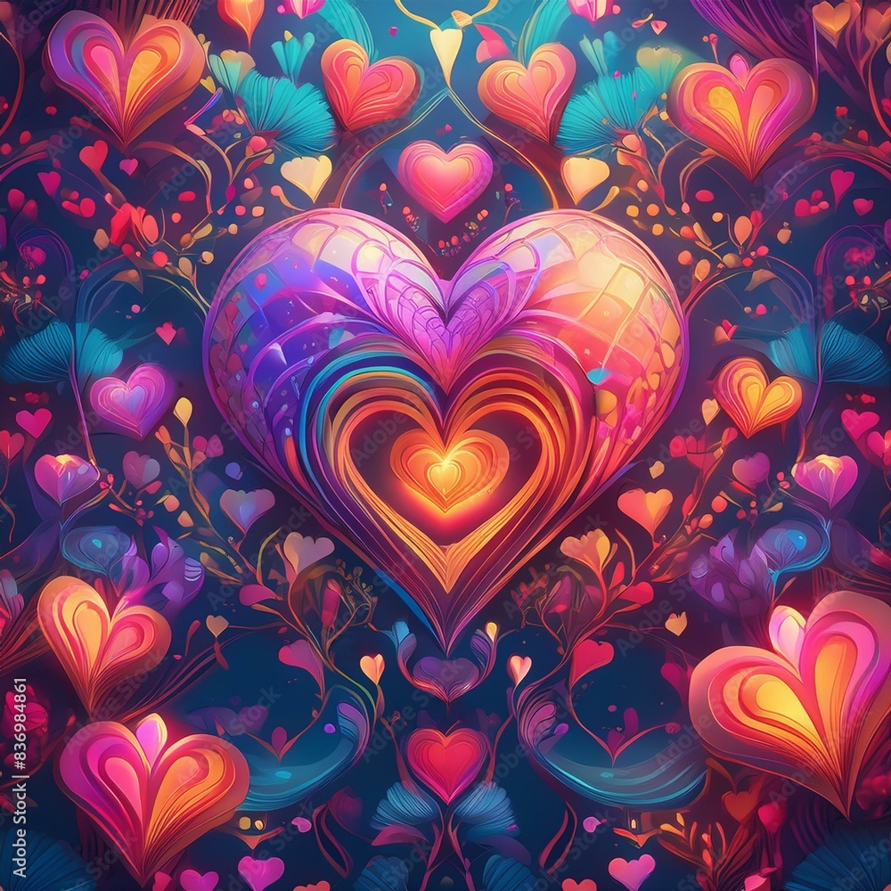 abstract background with hearts abstract background with hearts
