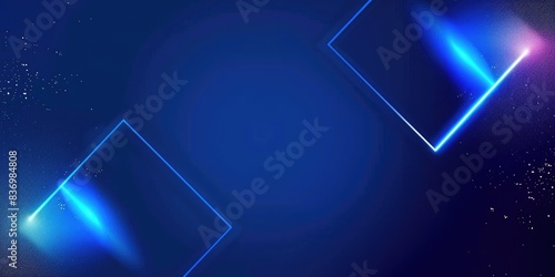 Neon Light Frame on Dark Background photo