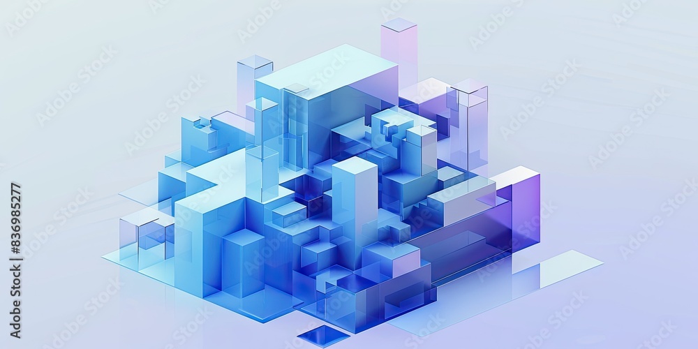 Naklejka premium Colorful Geometric Cube Shapes