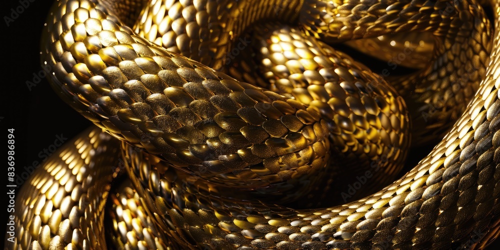 Obraz premium Intricate Gold Chain Macro Photography