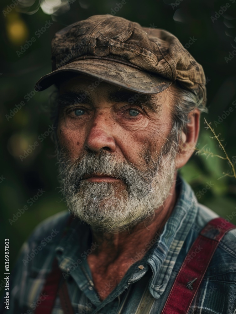 Obraz premium Man with Beard Wearing Hat