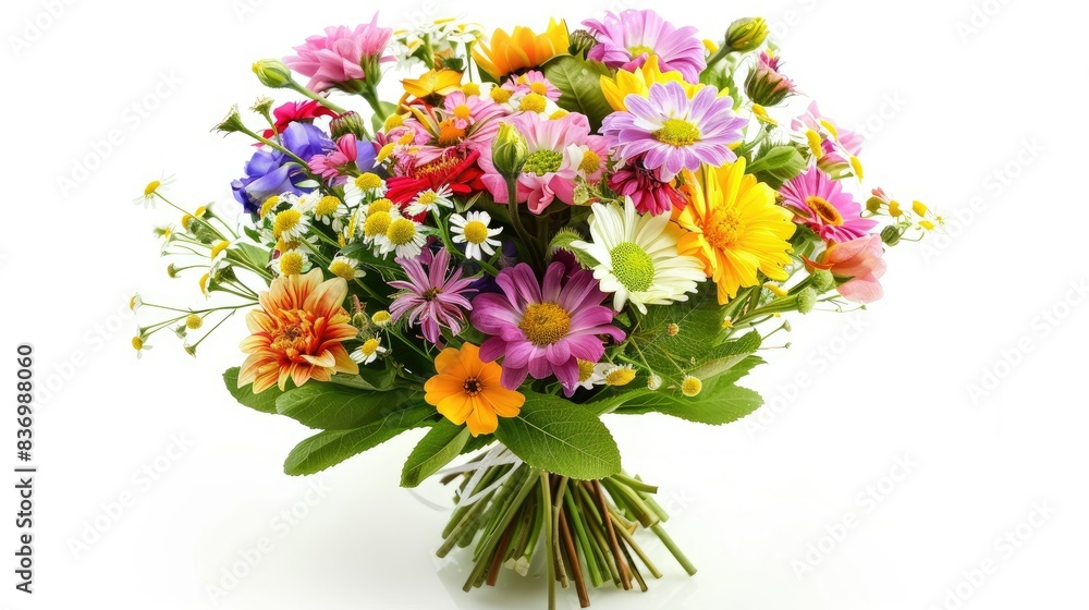 bouquet colorful spring flowers isolated on white background bouquet colorful spring flowers isolated on white background