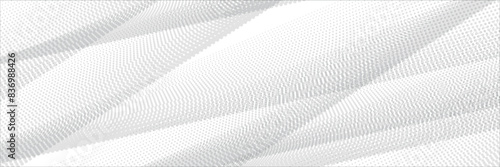 Wallpaper Mural Flowing dots particles wave pattern halftone gradient curve shape isolated on white background. Vector Torontodigital.ca