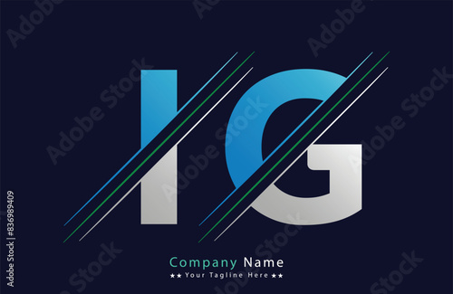 iG Letter logo design vector template.