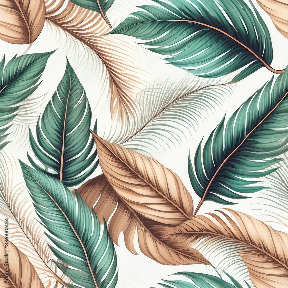 Fototapeta premium seamless pattern with feathers