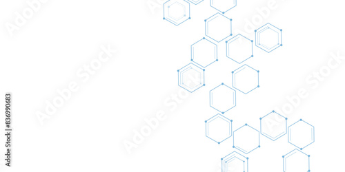 Abstract cube hexagon shape background, hexagon shape pattern innovative concept background.