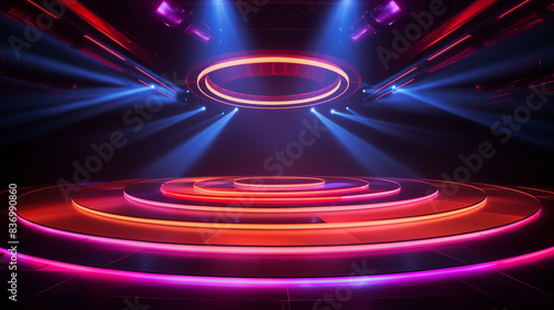 stage with colorful lights