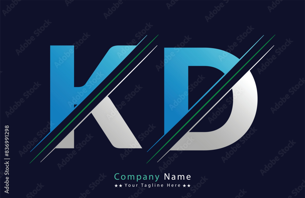 Abstract KD letter logo design template. Vector Logo Illustration. Abstract KD letter logo design template. Vector Logo Illustration.