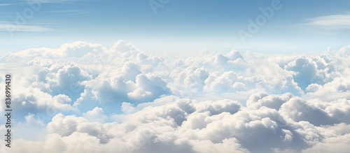 White Milky Cotton Cloud Sky. Creative banner. Copyspace image