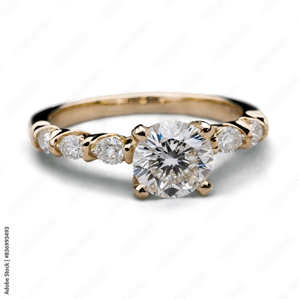 A luxurious ring made of gold, silver, and diamonds isolated on white background. Transparent background. A luxurious ring made of gold, silver, and diamonds isolated on white background. Transparent background.