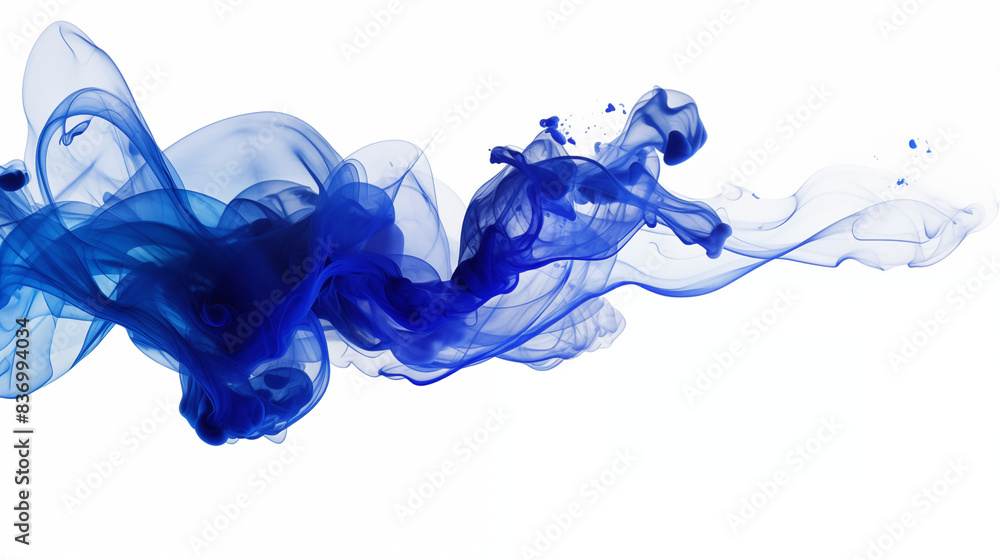 abstract blue smoke on white background