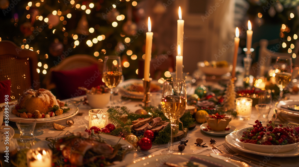 christmas candles on a table christmas candles on a table