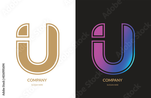 Vector logo for letter U design template