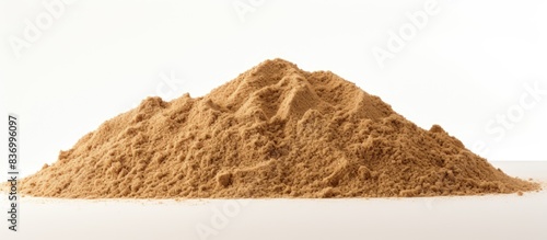 Pile sand isolated on white background. Creative banner. Copyspace image