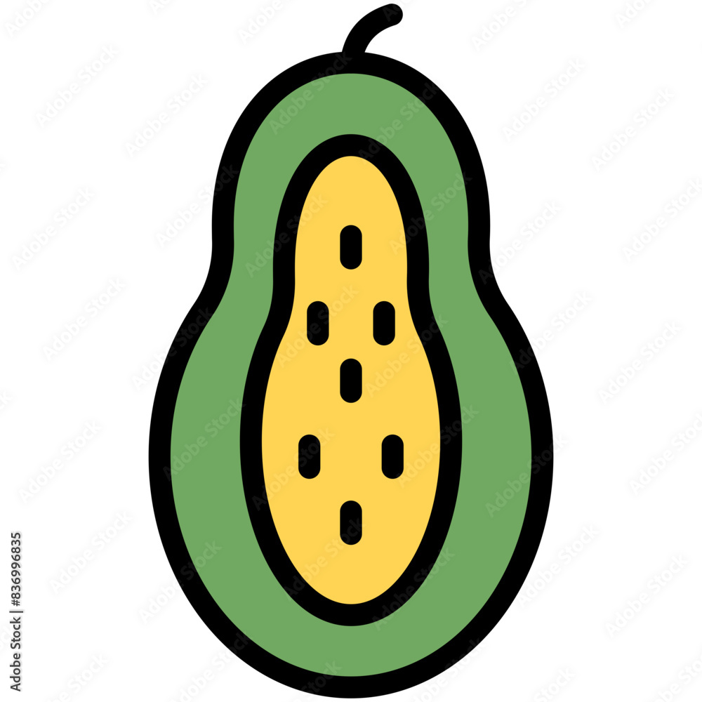 papaya filled line icon