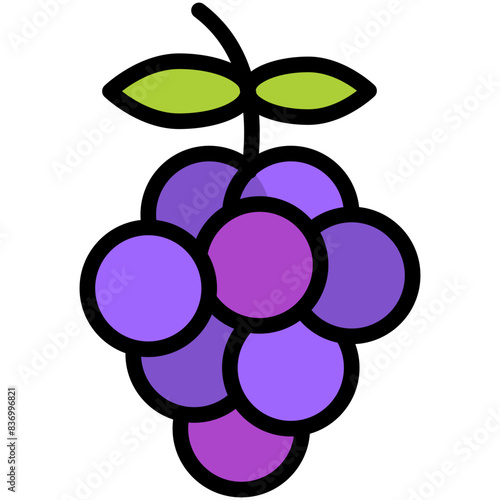 grape filled line icon