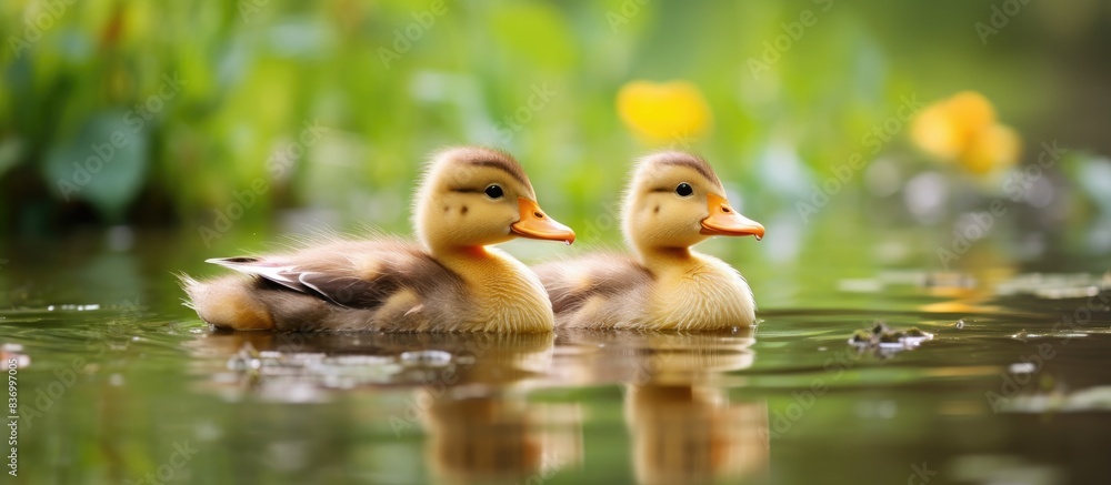 Little Ducklings. Creative banner. Copyspace image Little Ducklings. Creative banner. Copyspace image