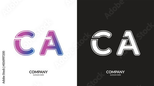 Letter CA logo icon design template elements