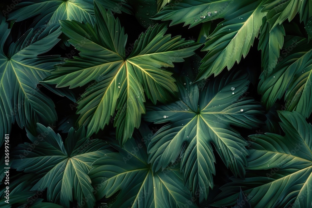 Close-up of lush green leaves with delicate veins, creating a serene natural background. Perfect for nature and botanical themes. Close-up of lush green leaves with delicate veins, creating a serene natural background. Perfect for nature and botanical themes.