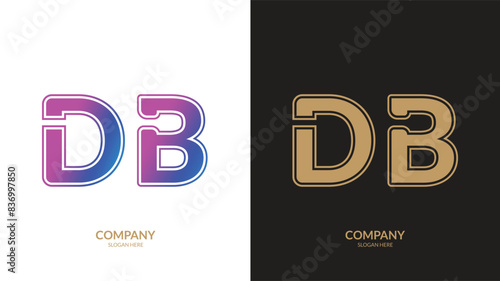 Letter DB logo design vector template.