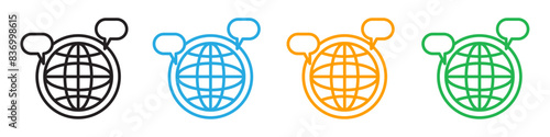 Global dialog icon depicting international communication and cooperation, perfect for global business, diplomacy, and cultural exchange