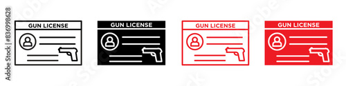Gun license icon representing firearm regulations and legal permissions, suitable for law enforcement, security services, and legal documentation