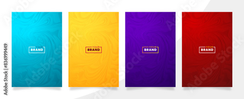 Modern elegant cover design set. Colorful background with abstract line fluid effect pattern. Layout for business background, certificate, invitation, brochure, template design.