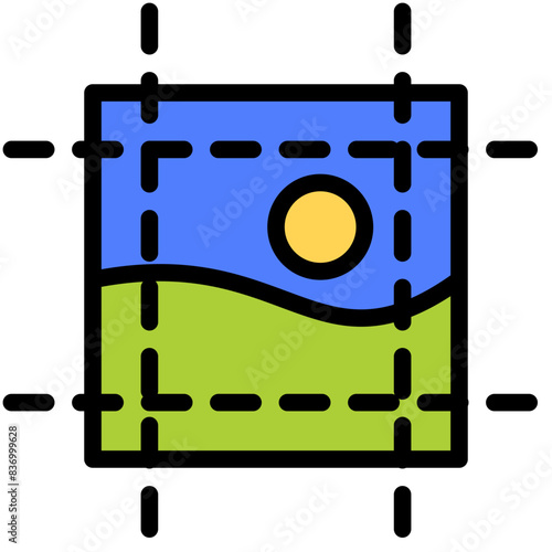 crop filled line icon