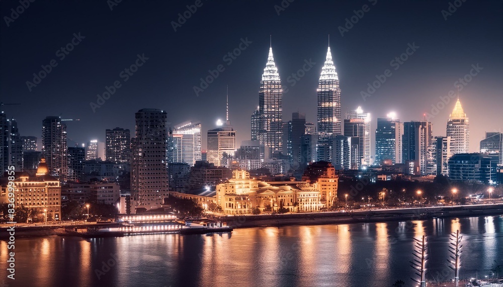 Obraz premium a glaring city night view