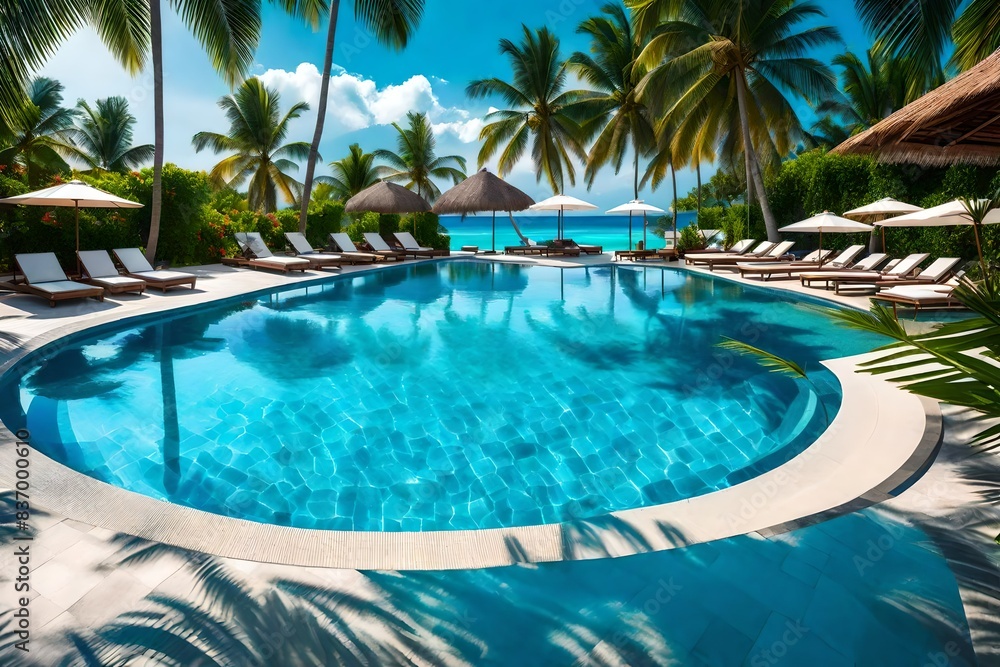 swimming pool with trees