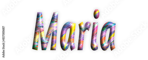 Maria - Threads, multicolored stripes - name - three-dimensional effect tubular writing - Vector graphics - Word for  presentations, greetings, banners, card, prints, cricut, silhouette, sublimation