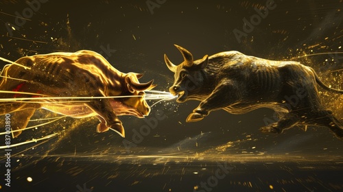 Cryptographic dance. An abstract image depicting bulls and bears interacting with each other in a dance of crypto and trading --no text --ar 16 9 --quality 0.5 Job ID  7d2518c0-372f-434f-b59f